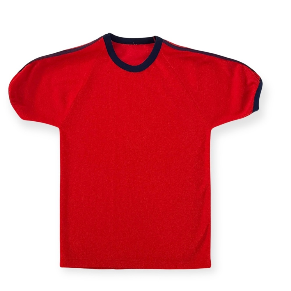 Vintage 80s Sporty Striped Terrycloth Tee